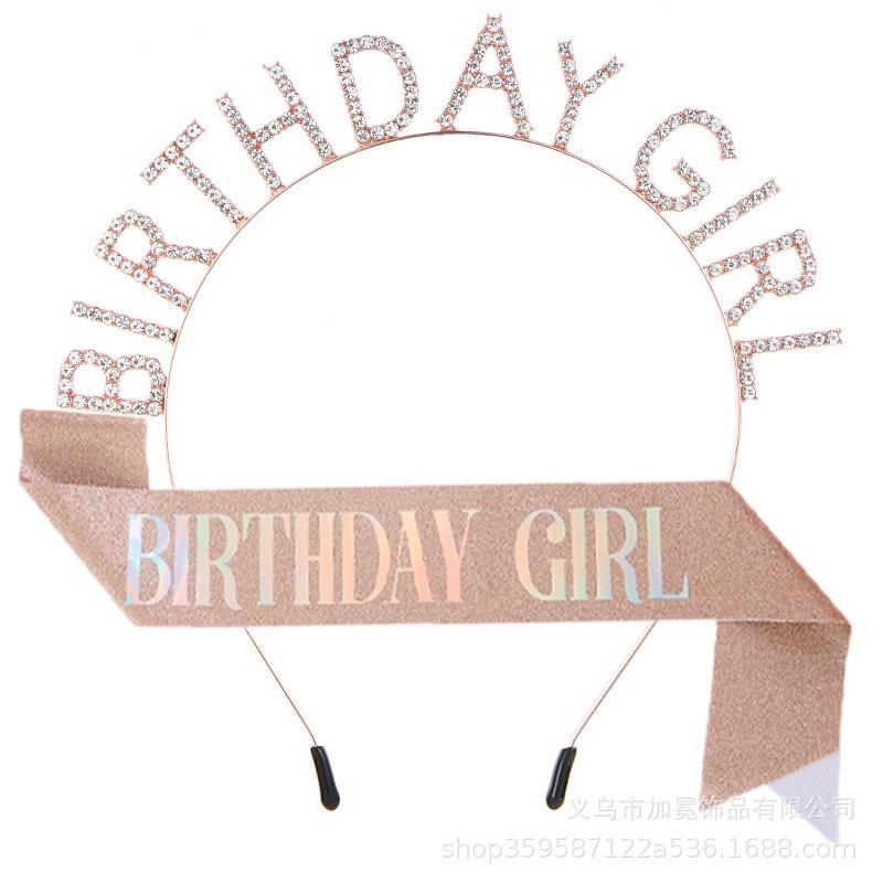 Children's Adult Birthday Headband IR Letter Crown Headband