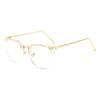 Optical Goggles Plano Glasses Frame for Women and Men Round Oversized Cat Eye Eyeglasses Retro Frames Metal Clear Lenses Eyewear