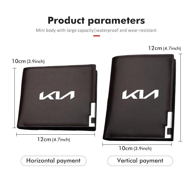 DMWE2 Car Mounted Leather Wallet Credit Card Driver License Holder For KIA Cerato Soul Venga Forte Spectra Sedona Niro Cadenza