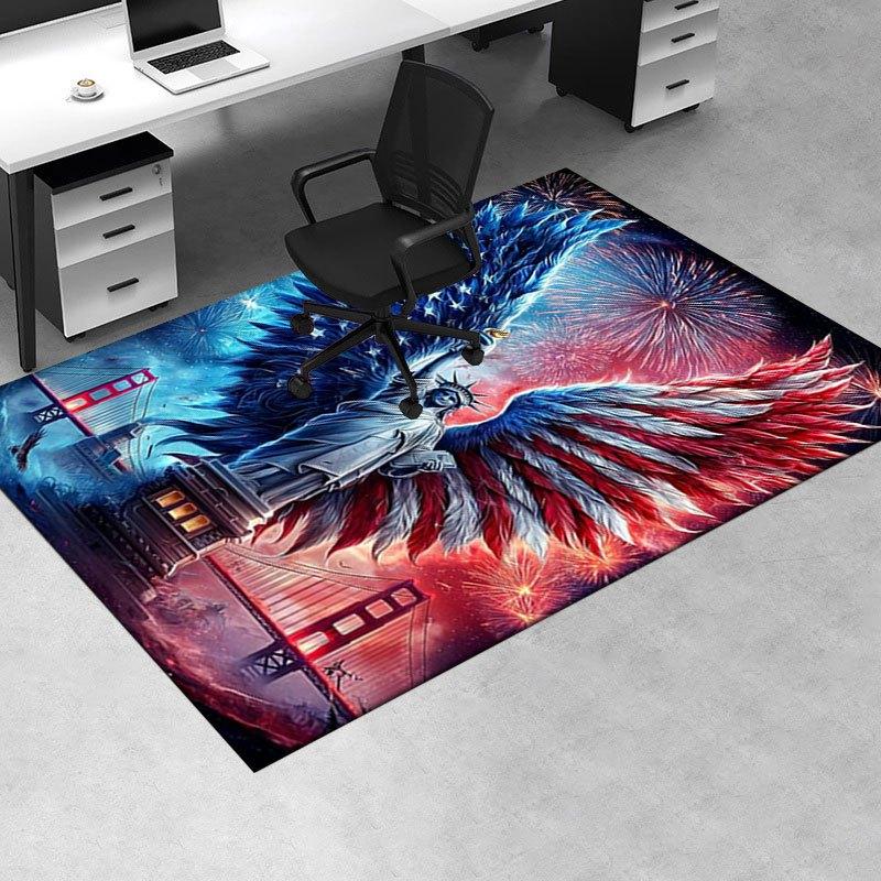 "Liberty Angel: Patriotic Wings Statue of Liberty Art Print"Office Mat Home Decor Office Desk Chair Carpet for office ph145