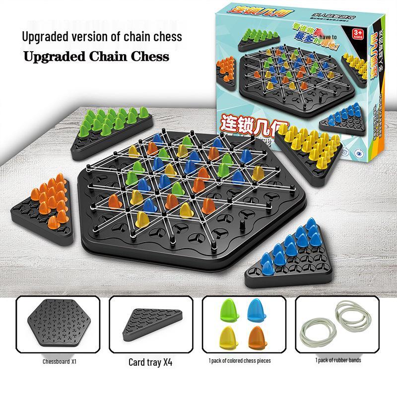 Geometric Triangle Chess Board Game for Family Interaction - Children s Educational Toy