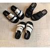 Loop Shoes Square Toe Thick-soled Beach Casual Shoes Women's Flip-flops
