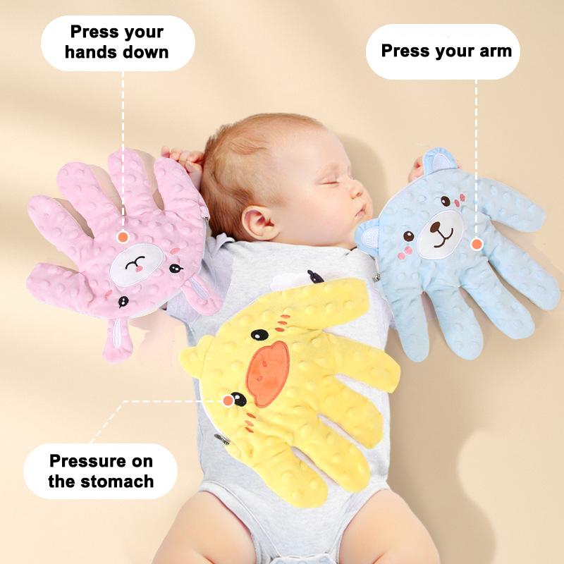 Newborn Electric Simulated Palm Sleep Pillow Baby Startle Prevention Sleep Pad Heated Remote Control Soothing Toy Accessories