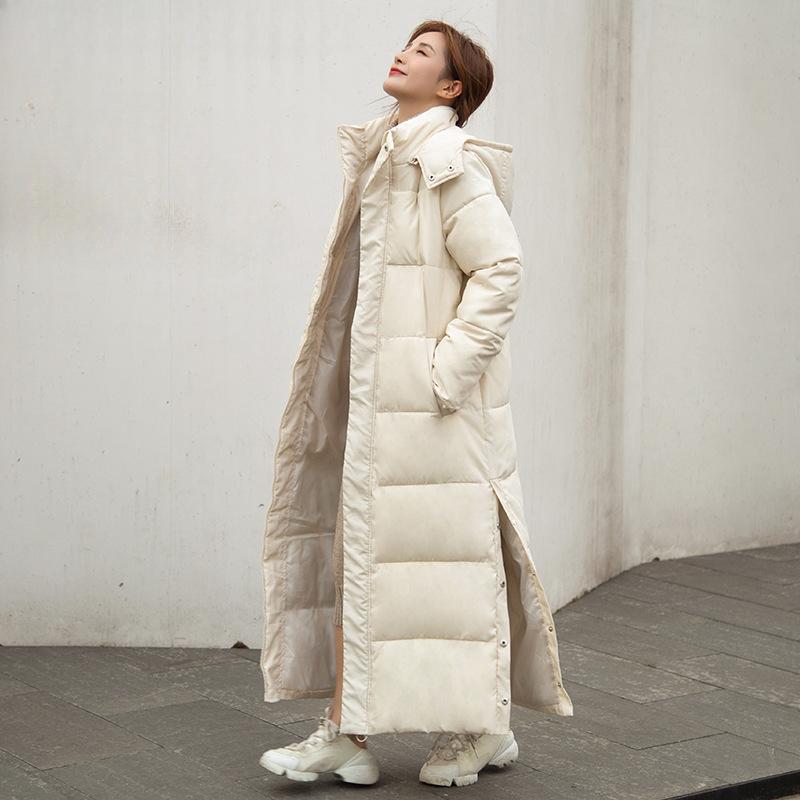 The New Winter Loose Thickened Long Over-the-knee Down Cotton Jacket
