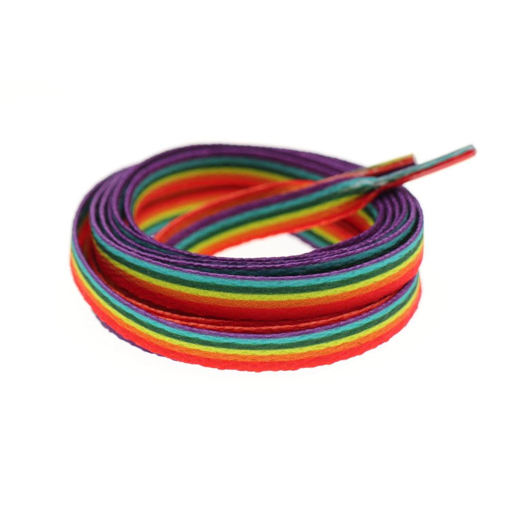 Trendy Rainbow Gradient Vertical Stripe Shoelaces for Men