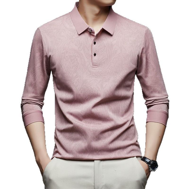 Men's Long-sleeved Lapel Spring and Autumn New Casual Loose Pullover Long-sleeved T-shirt Camouflage Bottoming Shirt Top