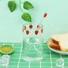 300Ml Glass Milk Bottle With Straw, Cute Reusable Strawberry Fruit Cups Clear Gl