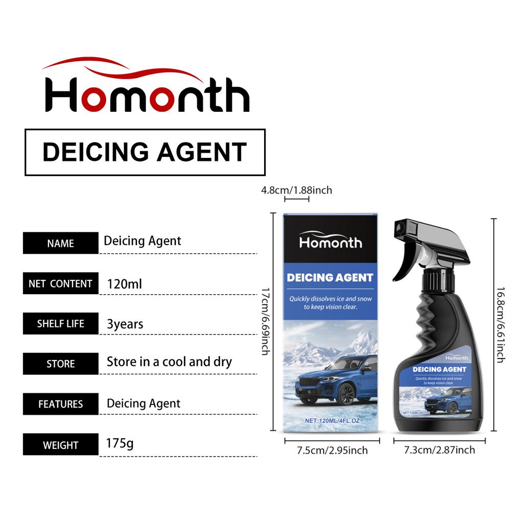 Car Windshield Deicer Spray Auto Windshield Deicer Defroster Ice Remover Spray 60ml Winter Car Window De-icer Spray Accessories