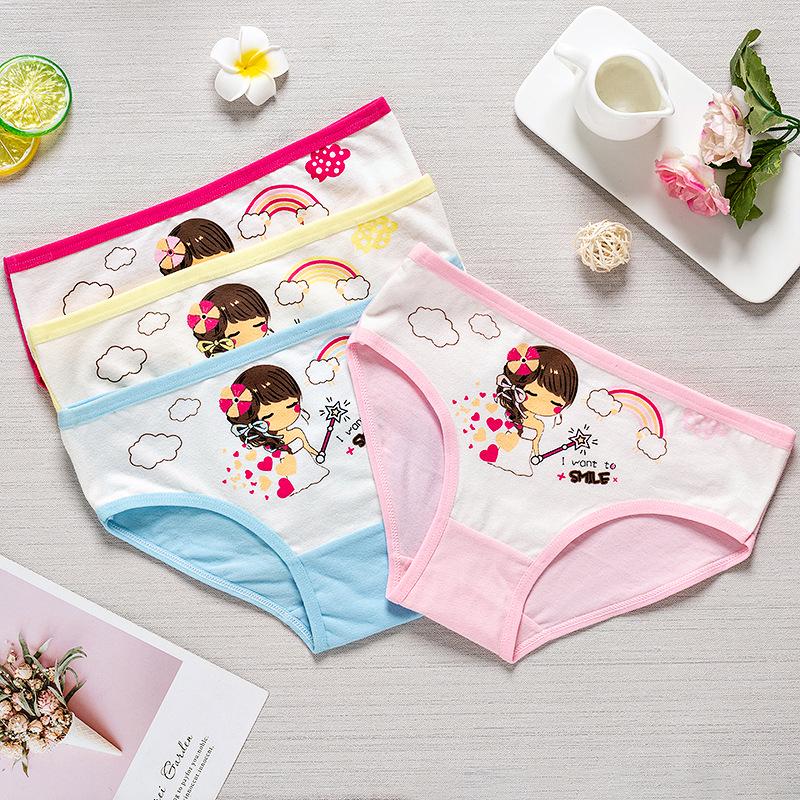 Cotton Cartoon Girls' Briefs for Toddlers and Babies