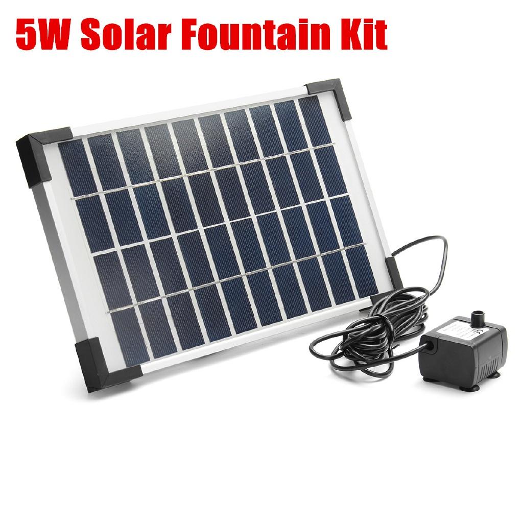 5W Micro Solar Fountain Pump Energy Mini Water Pump For Pond Fountain Rockery Fountain Garden Fountain 275*175*16mm