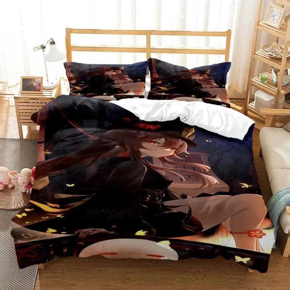 Genshin Impact Digital Print Polyester Bedding Sets Child Kids Covers Boys Bed Set For Teens Bedding Set
