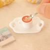 3Pcs/Set 1:12 Dollhouse Miniature Simulation Coffee Cup Spoon Tray Coffee Tray Living Scene Model Kitchen Tableware Decor Toys