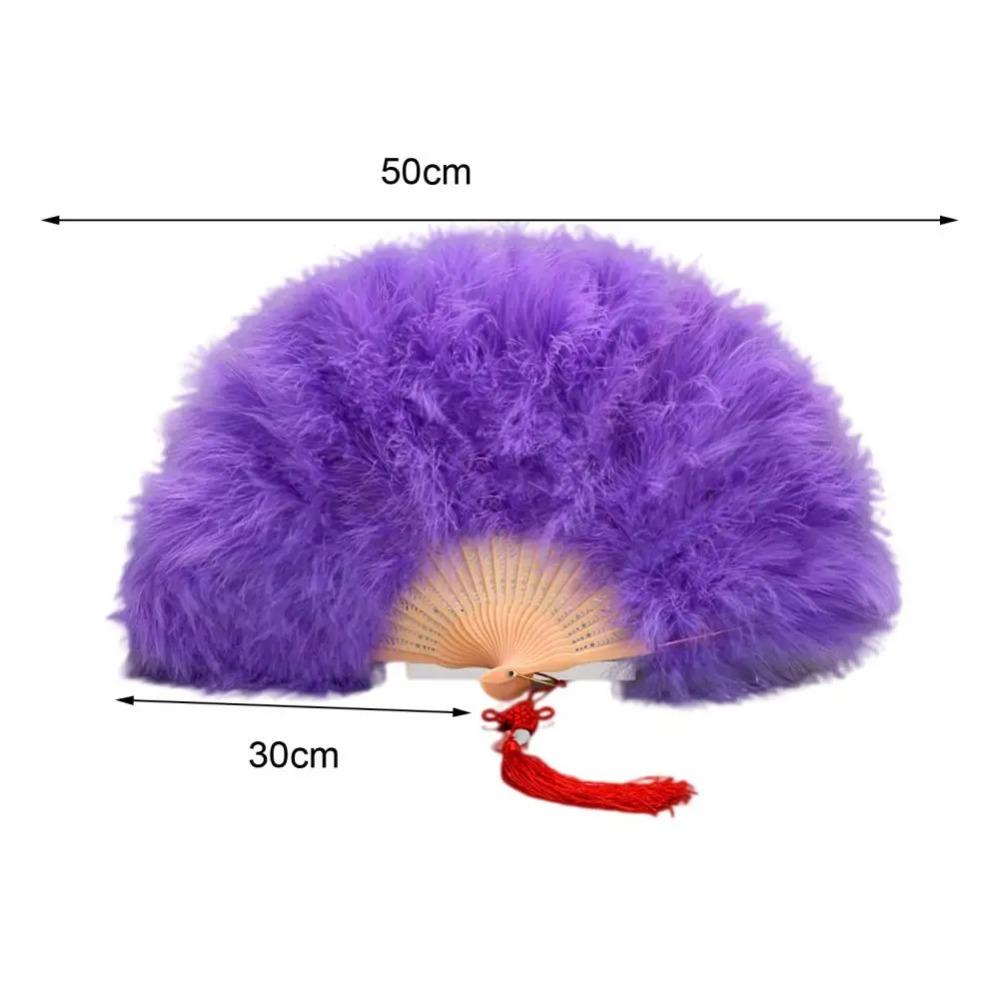 Chinese Handheld Feather Fan Colorful Show Dance Fan Art Fans Cosplay Props Fan  Home Decoration