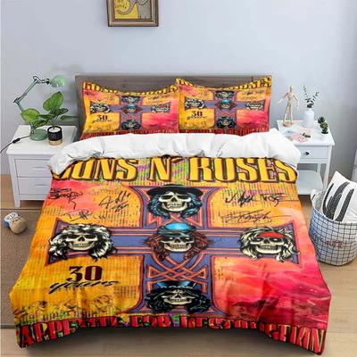 Druk 3D Guns N Roses GNR Zespół Retro Zestaw Pościeli Chłopcy Dziewczęta Rozmiar Twin Queen King Poszwa na Kołdrę Poszewka Łóżko Chłopcy Dorosły