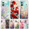 Coque de téléphone transparente pour Xiaomi Mi 14 13 12 11 Ultra 13T 12T 11T Poco X3 NFC F3 F6 Pro Lite 5G Coque souple en TPU Fleur Capas Sac