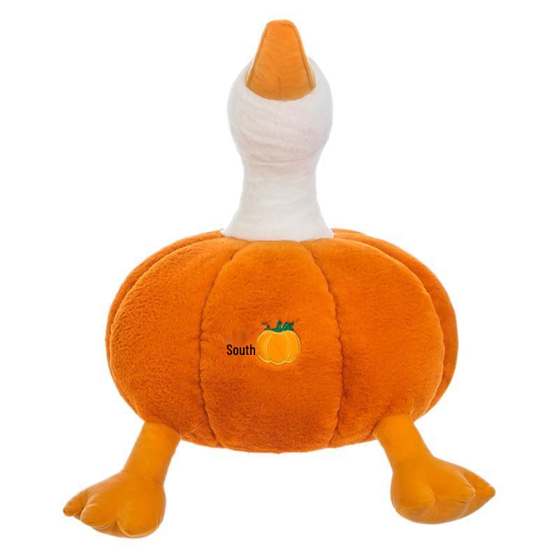 Large Pumpkin Goose Plush Pillow - Cute and Funny White Goose Duck Toy
