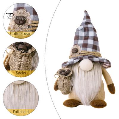 Schöne Kaffee Bean Tasche Mini Gnome Plüsch Puppe Tisch Dekor Gefüllte Gesichtslosen Gnome Party Liefert