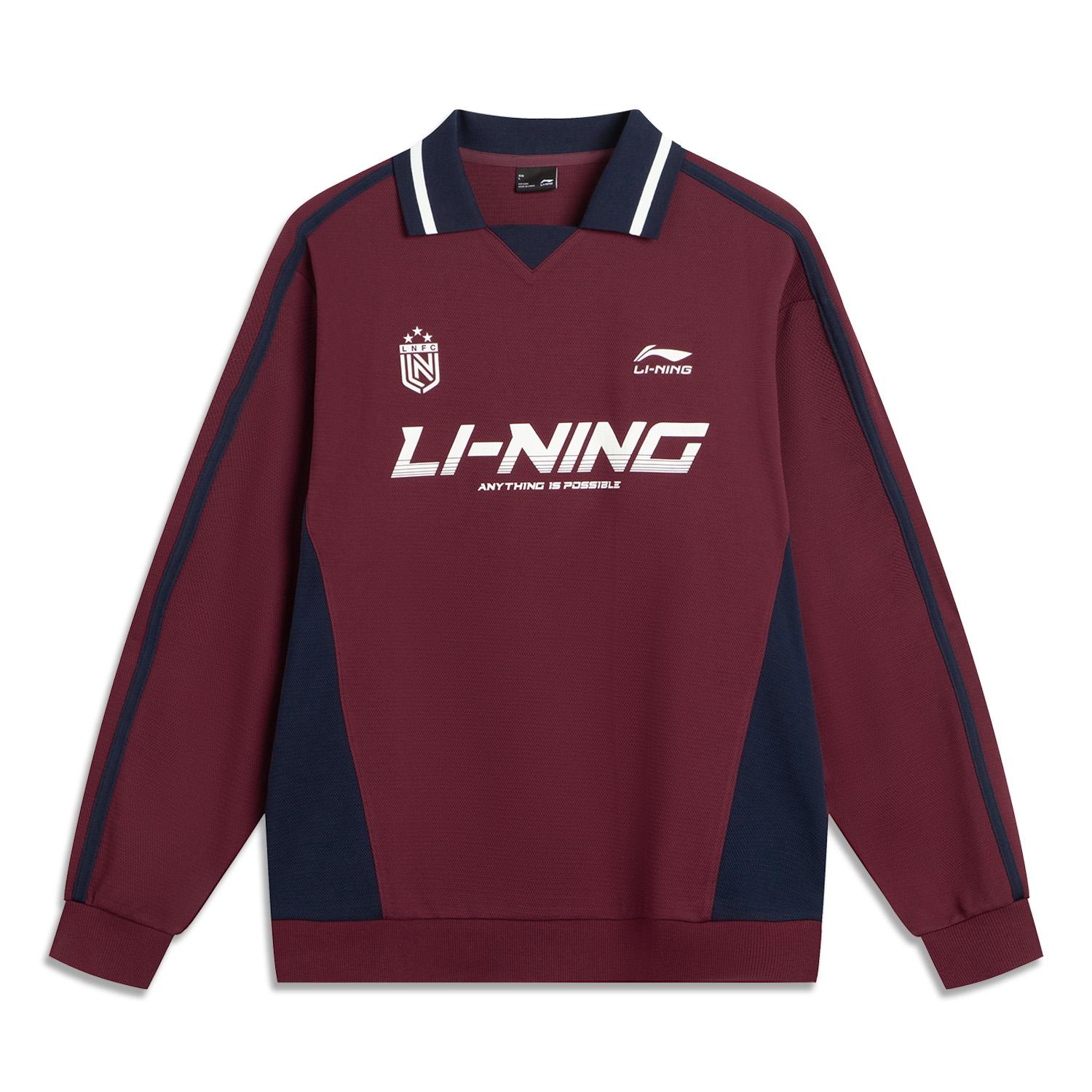 

Li-Ning Men s Casual Series Collared Sweatshirt Dark Wine Red AWDVC89-5 S