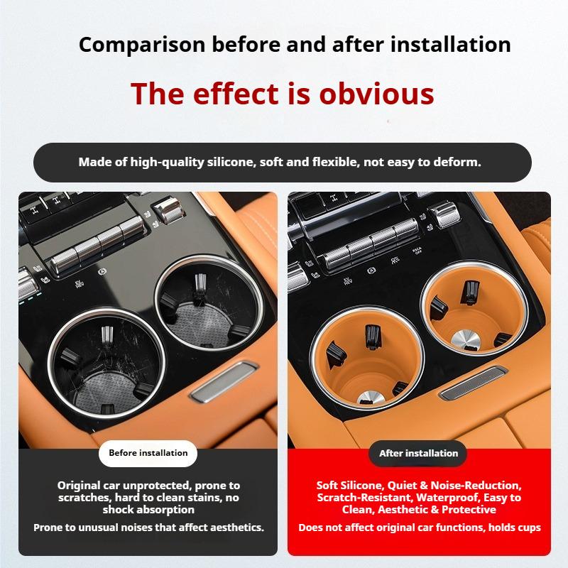 For 26 Tank 500 Hi4‑T PHEV Tank 500 Hi‑Charge Car Water Cup Holder Fixed Beverage Holder Flexible Silicone Anti Slip Protective