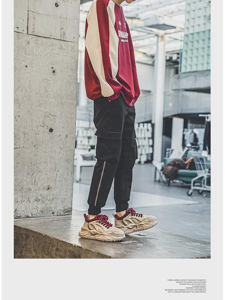 Herren Sommer Casual Weiße Trendige Laufschuhe mit dicker Sohle im Hongkong-Stil