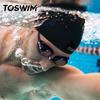 TOSWIM Unisex Silikon-Badekappe für langes Haar & Gehörschutz