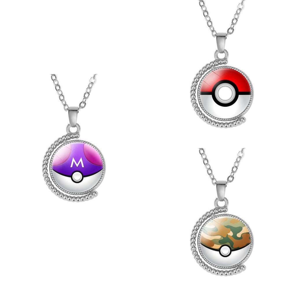 Adorable Pokemon Pokeball Necklace Cute Cartoon Character Jewelry Handmade