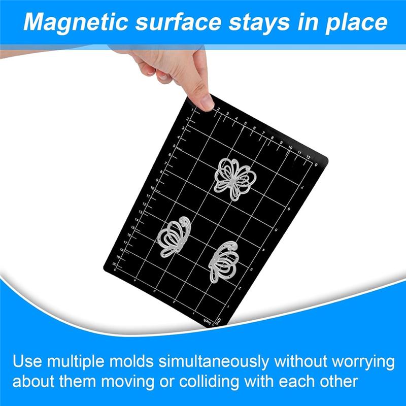 

2 Pieces Die Cutting Mats, 9 X 6 Inch Grid Magnetic Cutting Mat Magnetic Spacers For Die Cutting Machine чёрный