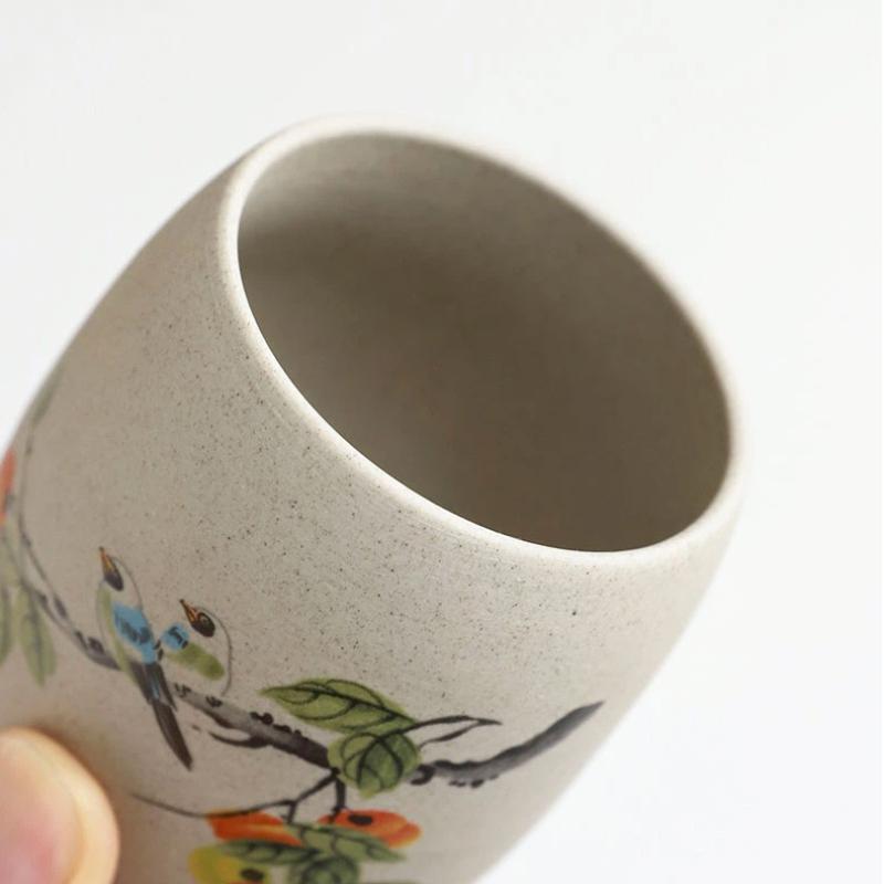 Portable Sealed Ceramic Tea Jar – Pottery Storage Canister with Plum, Orchid, Bamboo & Chrysanthemum Design