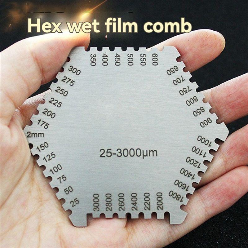 AEE4-Stainless Steel Wet Film Comb Paint Coating Wet Film Thickness Gauge Comb Gauge Film