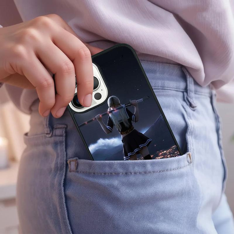 Anime Girl Samurai Phone Case For iPhone 17 Air 15 16e 14 13 Pro Max Coque 12 11 Pro Max PLUS Cover