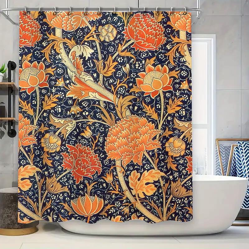 

Занавеска для душа «Океанские волны» с сине-белым принтом для декора ванной комнаты, с иллюстрацией солнца, украшение для дома, водонепроницаемый коврик для ванной, набор 90x180cm