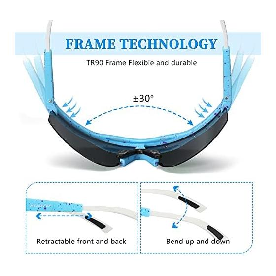 [KOOTU] Sunglasses Sports Polarized Cycling Glasses Men or Women Bike Eyewear Driving Baseball Sunglasses Color Dots