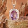 Natural Topaz Amethyst Citrine Necklace Women'S S925 Sterling Silver Colored Treasure Pendant Jewelry