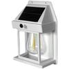 2 PCS Solar Wall Lights, Outdoor Dusk To Dawn Motion Sensor, 3 Lighting Modes, Waterproof, Modern White Plastic Solar Security Wall Lanterns for