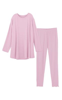 Charmake Körper Langarm Pyjama Loungewear für und Herbst Damen Set, Frühling, Sommer, (XL, Rosa)