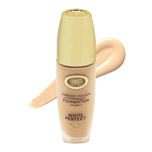 FASHION COLOUR Vitamin C Foundation | Water-Resistant | Medium to Buildable Coverage | Lightweight | Easy to Blend | With Vitamin C | 01 Pearl Whit
