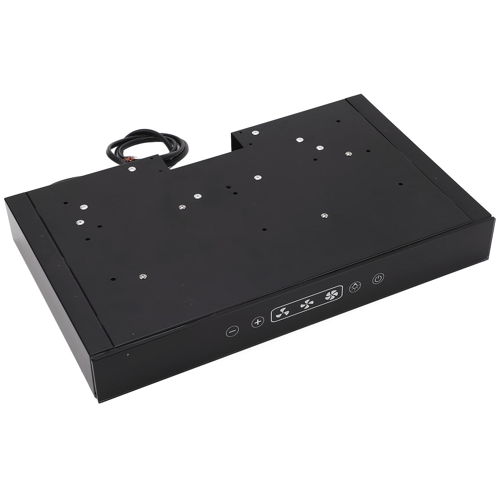 12V Afzuigkap 3 Snelheden Instelbaar met Touchscreen LED Verlichting voor Camper Keuken black