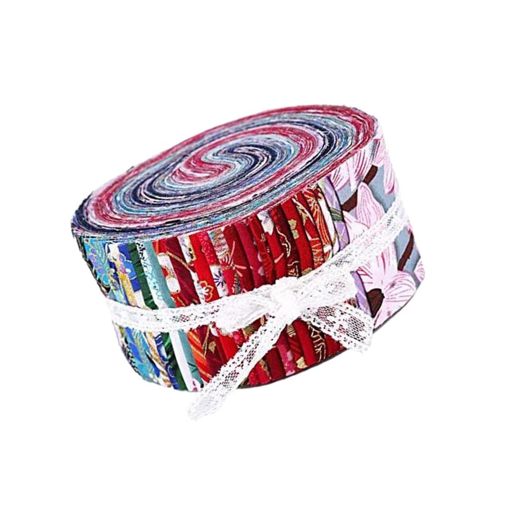 Roll Up Cotton Fabric Strips Jelly Rolls Quilting Craft Fabric