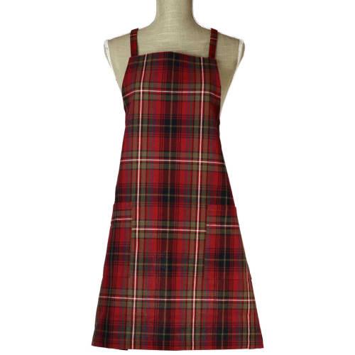 

Friends Hill Charlotte Short Apron, Red, RW-236-20, Peapod Check Pattern, Cotton