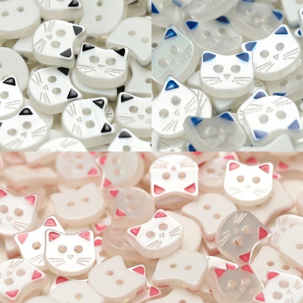 40pcs Cute Resin Cat Buttons 12mm Kitten Head Buttons Fashionable Kitty Buttons  Cardigan Sweater