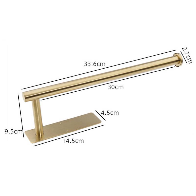 Stainless Steel Extended Kitchen Paper Roll Holder With Wallmount Design For Bathroom Decor