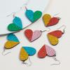 New Valentine's Day Heart Acrylic Earring for Women Creative Gold Powder Dual Color Love-Shape Drop Earrings Trendy Jewelry Gift
