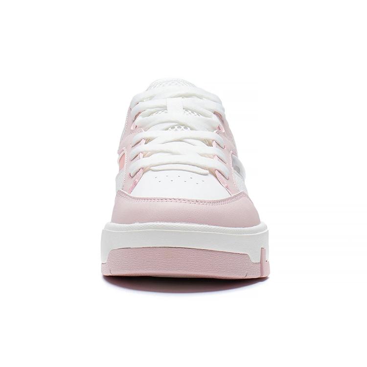 New LiNing Ace Anti Slip Wear Resistant Low Top Skateboard Shoes Women's White Pink AGCS032-2