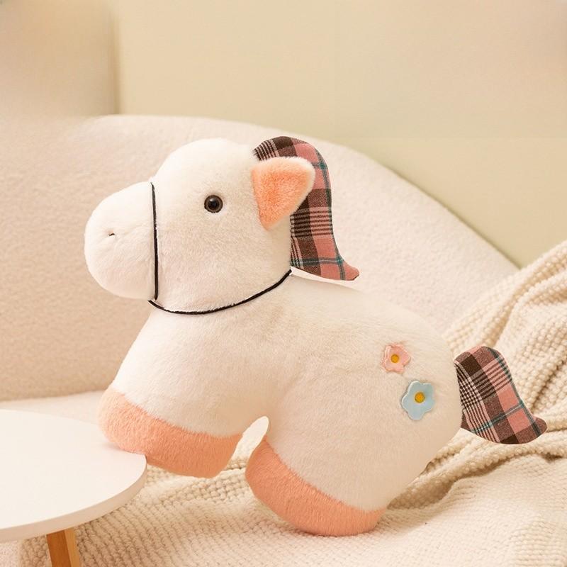 Tier Pferd Plüschtier Kissen mit weichem Kurzflorstoff für Heimdekoration und Geschenk