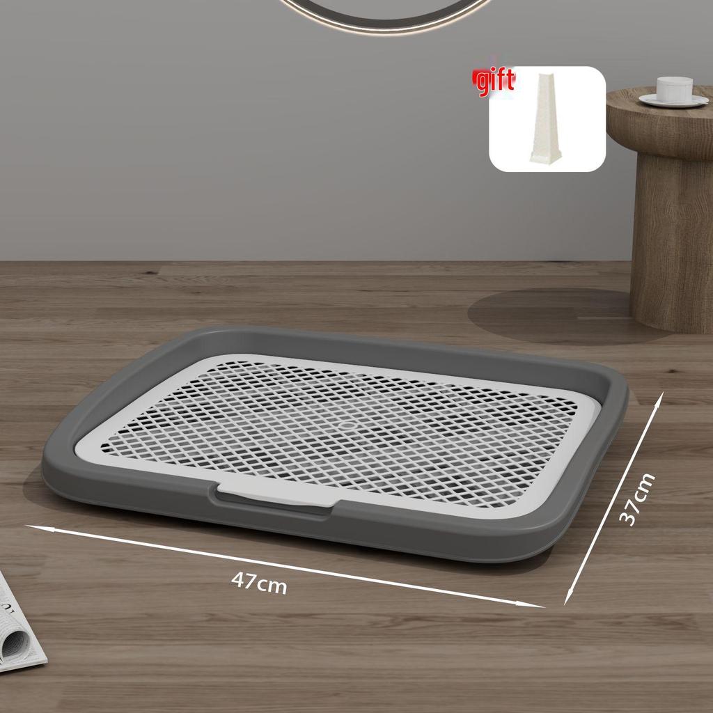 Extra Large Anti-Splash Dog Toilet with Post: Flushable Flat-Type Potty Tray for Home Use