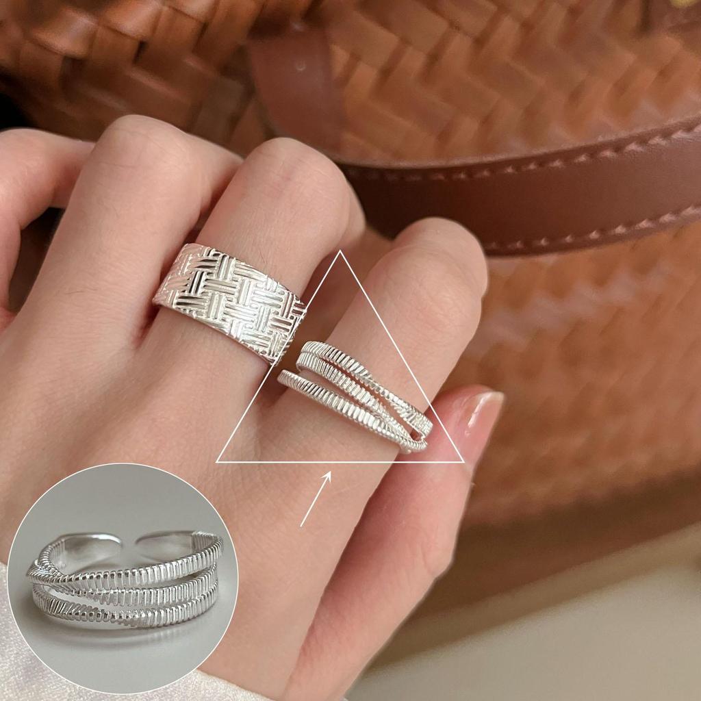 Elegant S925 Silver-Plated Light Blue Open Ring for Women - Versatile, Fashionable, and Luxurious Index Finger Design.