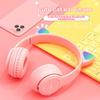 Cute Cat Ear Bluetooth Compatible Headset With Led Wireless Headset Children Girls Stereo Folding Sports Headset With Microphone