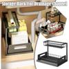 Carbon Steel Under Sink Organizer Slide Out Sink Shelf Metal Sliding Drawer  for Kitchen Bathroom