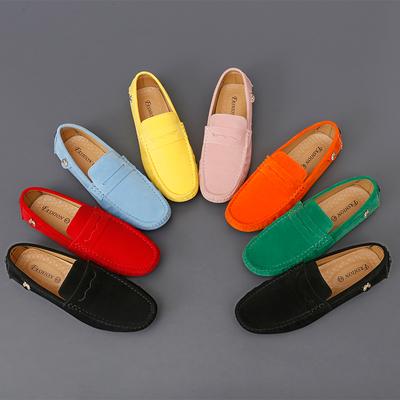Fashion Fall Men Loafers Genuine Leather Casual Shoes Breathable Driving Shoes Fashion Moccasins Green Cow Suede Loafers Office Shoes