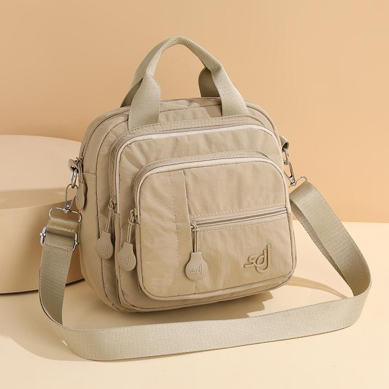 Mini Zaino in Nylon da Donna, Borsa a Tracolla Leggera con Tasche Multiple